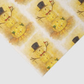 Papier Mousseline Watercolor snow man (Détail)