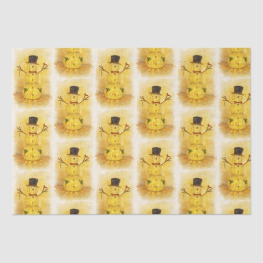 Papier Mousseline Watercolor snow man (Recto)