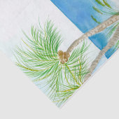 Papier Mousseline Watercolor Tropical Beach Tissu Papier (Détail)