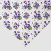 Papier Mousseline Watercolor Violet Flowers Bouquet  (Détail)