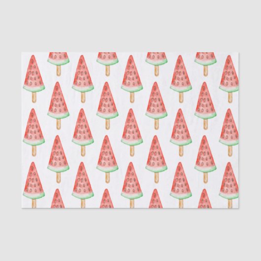 Papier Mousseline Watercolor Watermelon Popsicle (Recto)