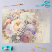 Papier Mousseline Wedding shower rose blanc violet des pivoines (Artisanat)