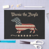 Papier Mousseline Weenie Le Peuple Dachshund 4 juillet (Artisanat)