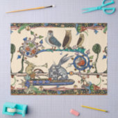 PAPIER MOUSSELINE WEIRD MÉDIÉVAL BESTIAIRE FABRIQUANT DE LA MUSIQUE (Artisanat)