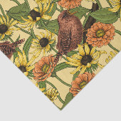 Papier Mousseline Wens et fleurs sur jaune pâle (Détail)