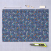 Papier Mousseline Werewolf Skeletons and BMX Bikes Patterned (Artisanat)