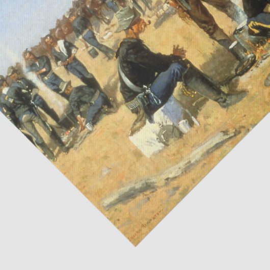 Papier Mousseline Western Art "Cavalryman's Breakfast" (Détail)