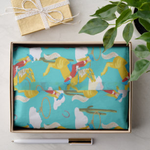 Papier Mousseline Western Cowgirl Retro Patterned