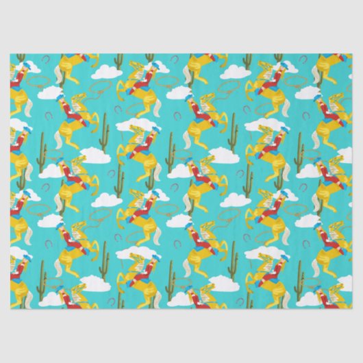 Papier Mousseline Western Cowgirl Retro Patterned (Recto)