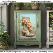 Papier Mousseline Western Cowgirl Rose de démarrage mode DF9R Découp