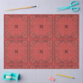 Papier Mousseline Western Paisley Red Bandana Print Decoupage  (Artisanat)