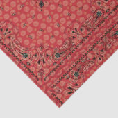 Papier Mousseline Western Paisley Red Bandana Print Decoupage  (Détail)