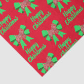 Papier Mousseline Westie Silhouette Rouge Chien de Noël & Bow Vert (Détail)