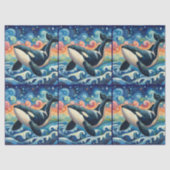 Papier Mousseline Whimsal Orca Whale Beach Découpage côtière (Recto)