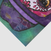 Papier Mousseline Whimsical Abstract Hippie Sugar Skull Decoupage (Détail)