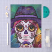 Papier Mousseline Whimsical Abstract Hippie Sugar Skull Decoupage (Artisanat)
