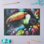 Papier Mousseline Whimsical Abstrait Toucans Oiseaux Toucans Découpa (Artisanat)