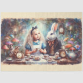 Papier Mousseline Whimsical Alice Tea Party DIY Craft Decoupage (Recto)