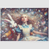 Papier Mousseline Whimsical Alice White Rabbit Wonderland Decoupage (Recto)