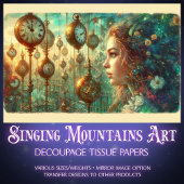 Papier Mousseline Whimsical Alice Wonderland Steampunk