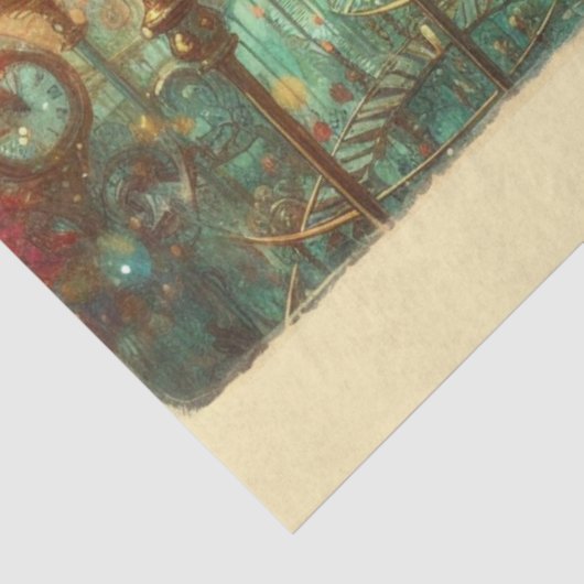 Papier Mousseline Whimsical Alice Wonderland Steampunk (Détail)