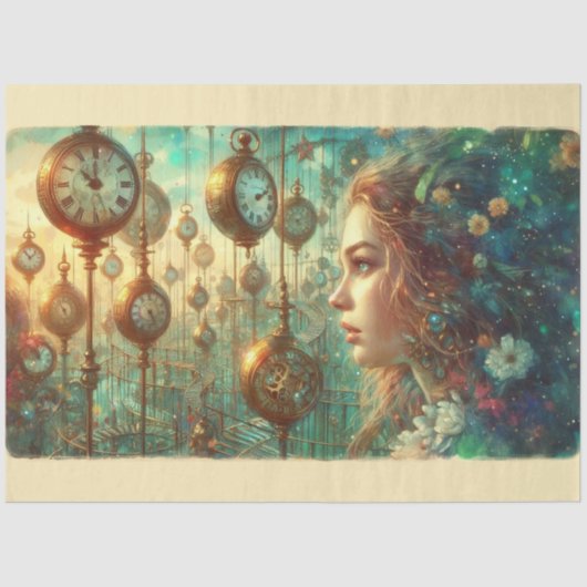 Papier Mousseline Whimsical Alice Wonderland Steampunk (Recto)