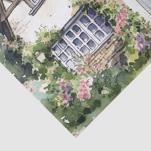 Papier Mousseline Whimsical Anglais Chalet Ancienne Lettre (Détail)
