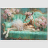 Papier Mousseline Whimsical Baby Giraffe Tutu Mint Couch Decoupage (Recto)