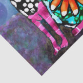 Papier Mousseline Whimsical Big-Eyed Funky Kitty Cat Decoupage (Détail)