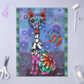 Papier Mousseline Whimsical Big-Eyed Funky Kitty Cat Decoupage (Artisanat)