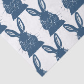 Papier Mousseline Whimsical Blue & White Bunny Rabbit Motif de Pâque (Détail)