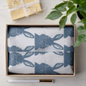 Papier Mousseline Whimsical Blue & White Bunny Rabbit Motif de Pâque (Cadeau)
