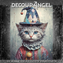 Whimsical Cat Decoupage