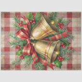 Papier Mousseline Whimsical Christmas bells decoupage paper red (Recto)