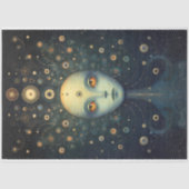 Papier Mousseline Whimsical Cosmic Gold Goddess Imaginaire Découpage (Recto)