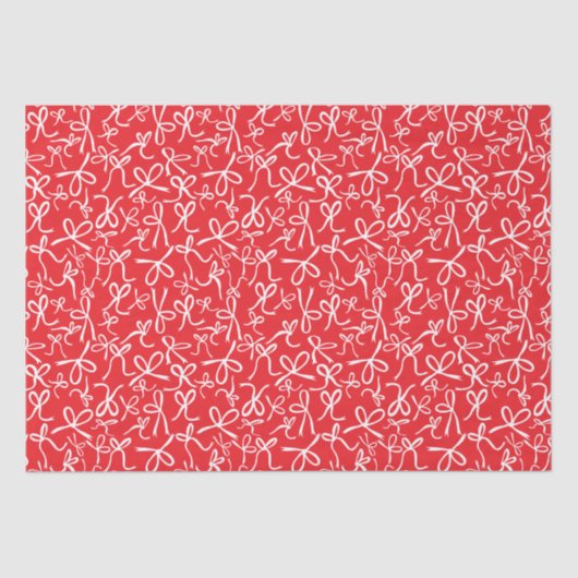 Papier Mousseline Whimsical Cute Christmas Bows Pattern Girly Gift (Recto)