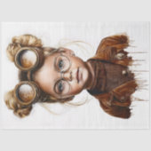 Papier Mousseline Whimsical Cute Steampunk Young Girl W8 Decoupage (Recto)