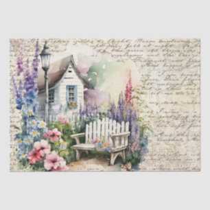 Papier Mousseline Whimsical English Cottage Fairytale Flower Garden