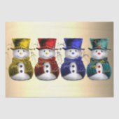 Papier Mousseline Whimsical et joli Noël des neigeurs colorés (Recto)