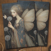 Papier Mousseline Whimsical Fairy & Dandelion Magical Decoupage Art