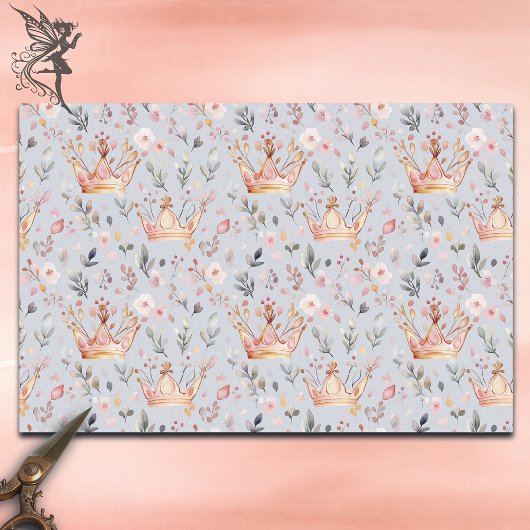 Papier Mousseline Whimsical Fairy Queen Magique Crown Pastel rose