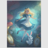 Papier Mousseline Whimsical Fantasy Girl Falling Through Time (Recto)