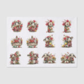 Papier Mousseline Whimsical Floral Easter for Shells  Decoupage (Recto)