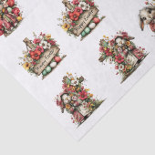 Papier Mousseline Whimsical Floral Easter for Shells  Decoupage (Détail)