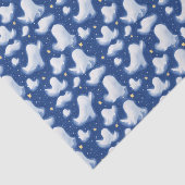 Papier Mousseline Whimsical Fun Ghost Blue Sky Halloween Étoiles de (Détail)