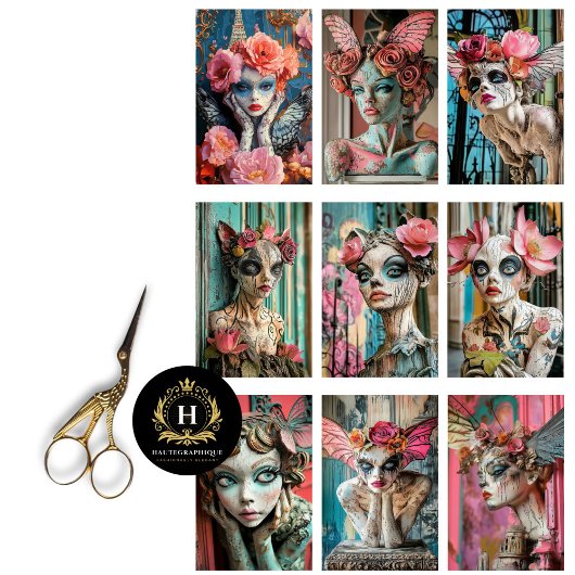 Papier Mousseline Whimsical Gothique Paris Gargoyle Découpage