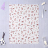 Papier Mousseline Whimsical Hand Drawn Doodle Red (Artisanat)