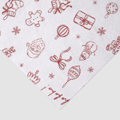 Papier Mousseline Whimsical Hand Drawn Doodle Red (Détail)