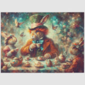 Papier Mousseline Whimsical Mad Hatter March Hare Tea Decoupage (Recto)