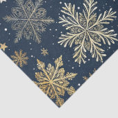 Papier Mousseline Whimsical Modern Navy Gold Snowflakes Decoupage (Détail)